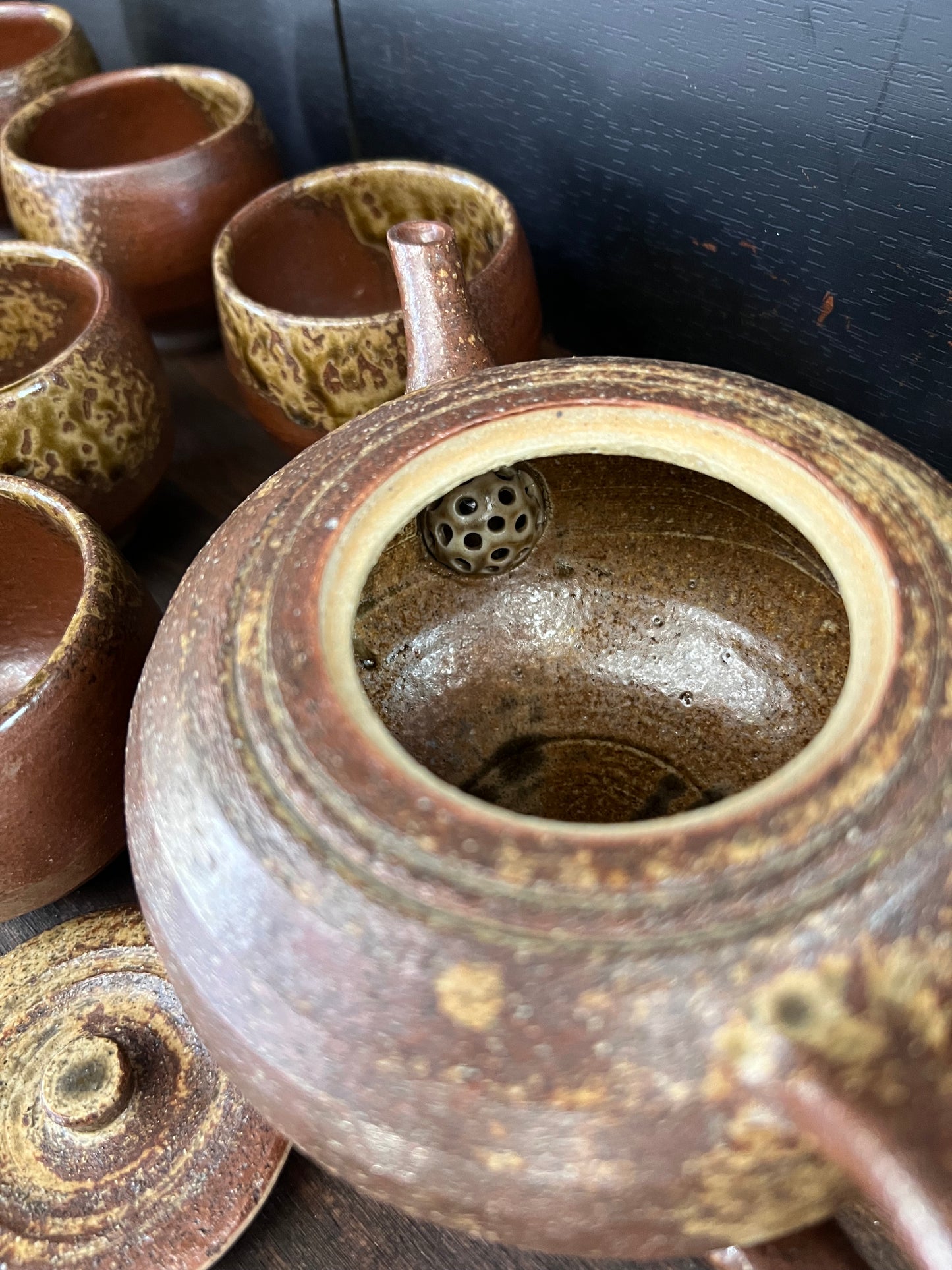 JAPANESE RUSTIC TEAPOT SET (Signed)