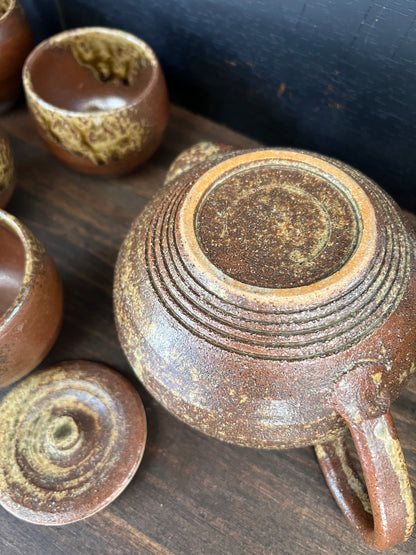 JAPANESE RUSTIC TEAPOT SET (Signed)