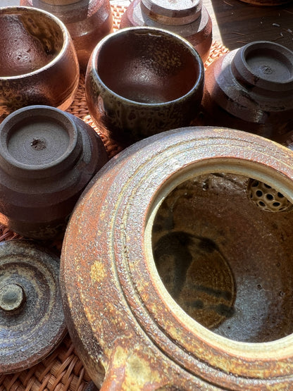 JAPANESE RUSTIC TEAPOT SET (Signed)