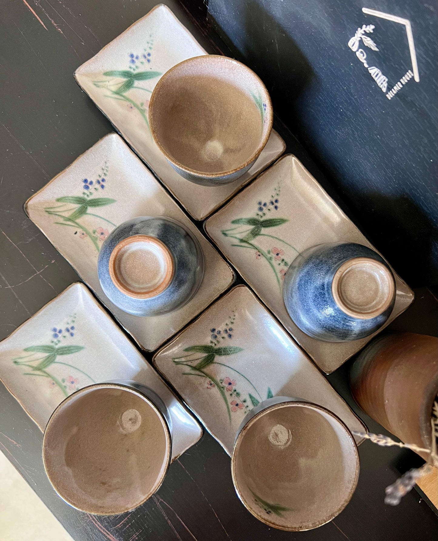 Set of 5 Cups and Dishes | Vintage Pottery | Japanese Pottery | Tea Set | Unique Gift