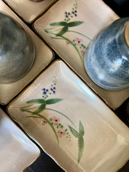 Set of 5 Cups and Dishes | Vintage Pottery | Japanese Pottery | Tea Set | Unique Gift